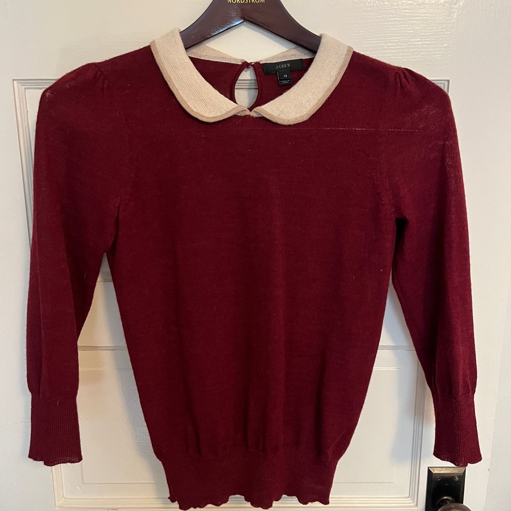 J. Crew Wool Sweater with Peter Pan Collar